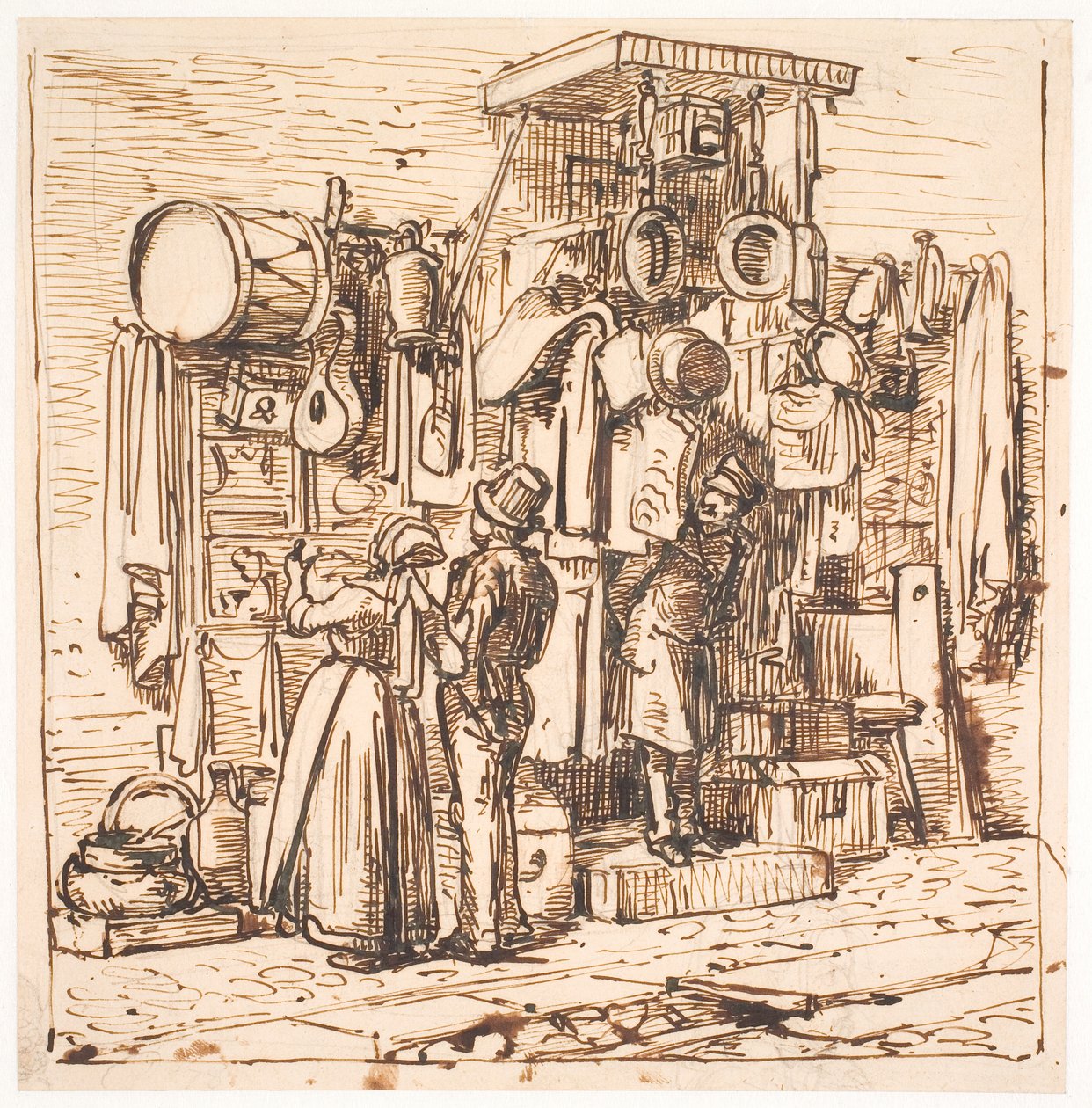 Bir şekerci dükkanının dışında by Wilhelm Marstrand