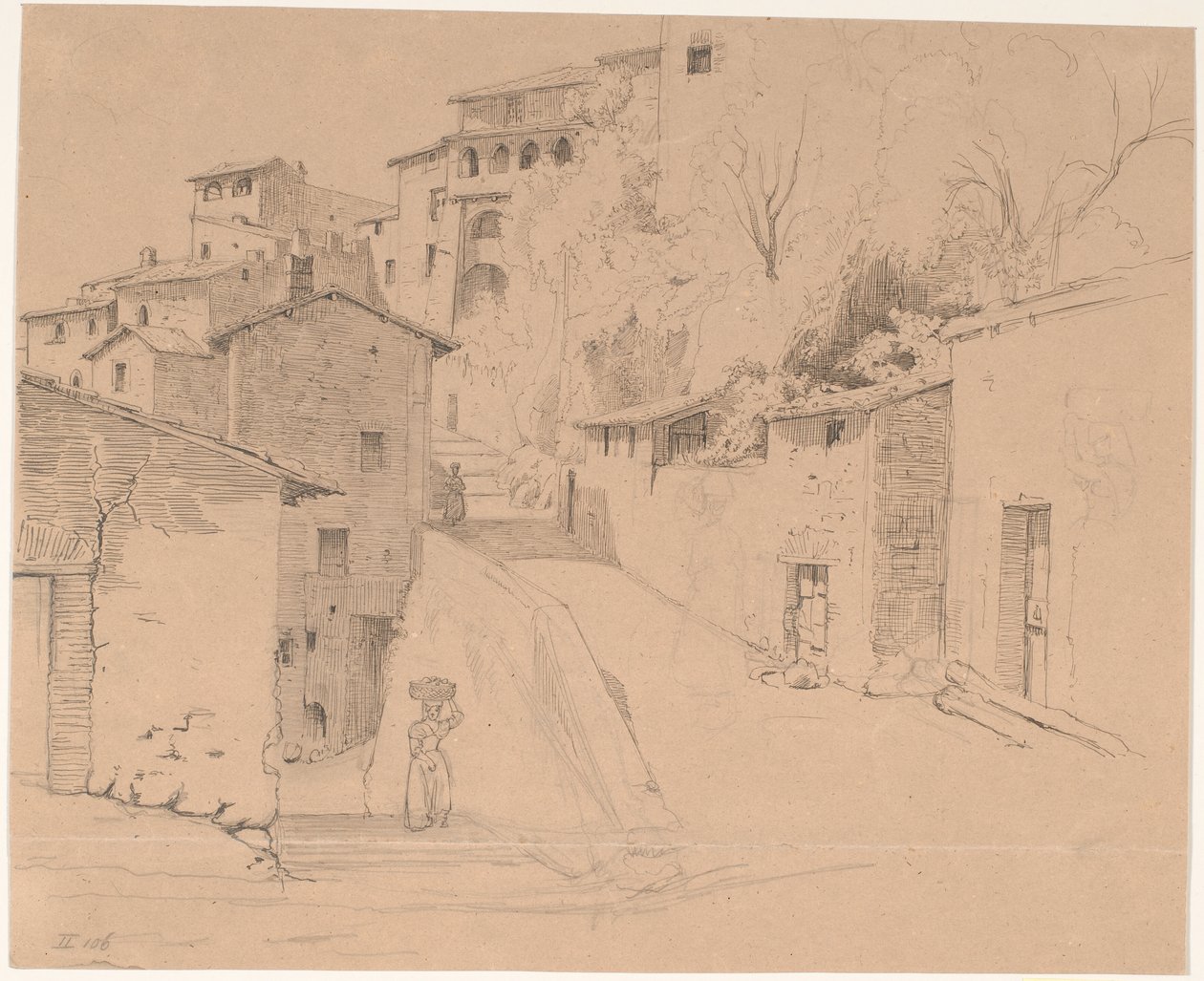 Via Piave med La Porta Su i Olevano Romano by Wilhelm Marstrand