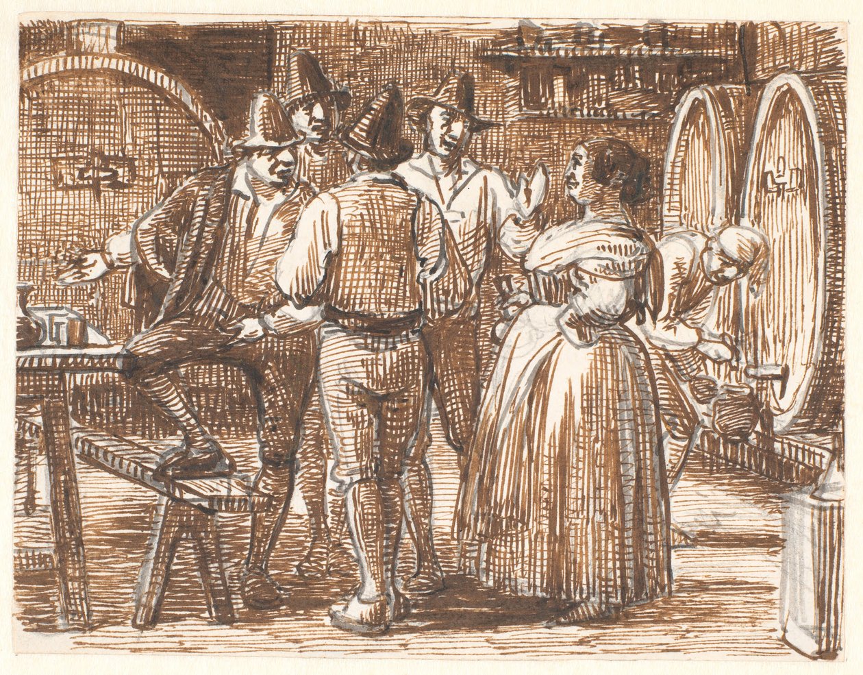 Şarap mahzende tadıyor by Wilhelm Marstrand