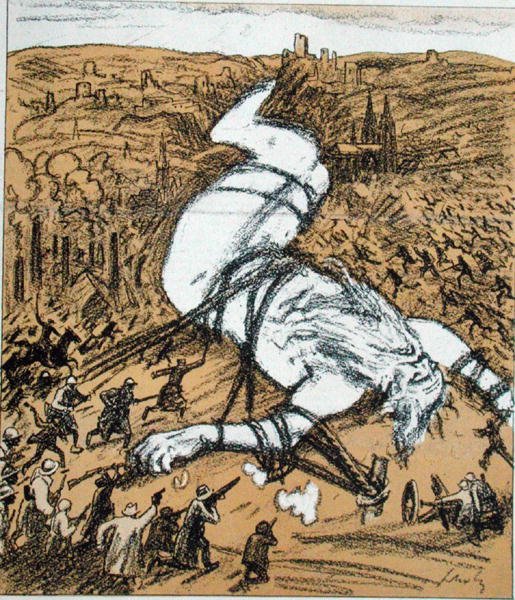 Peder Rhine, 'Simplicissimus'tan Fransızların Ruhr İşgalinin karikatürü by Wilhelm Schulz