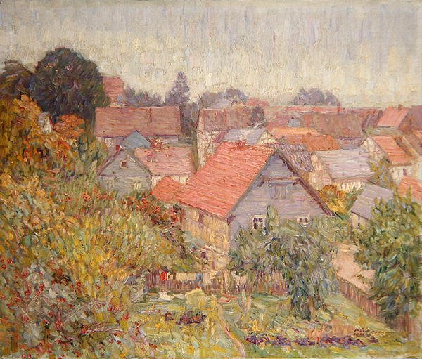 Stüdyo Penceresinden Görünüm, Willingshausen (tuval üzerine yağlı boya) by Wilhelm Thielmann