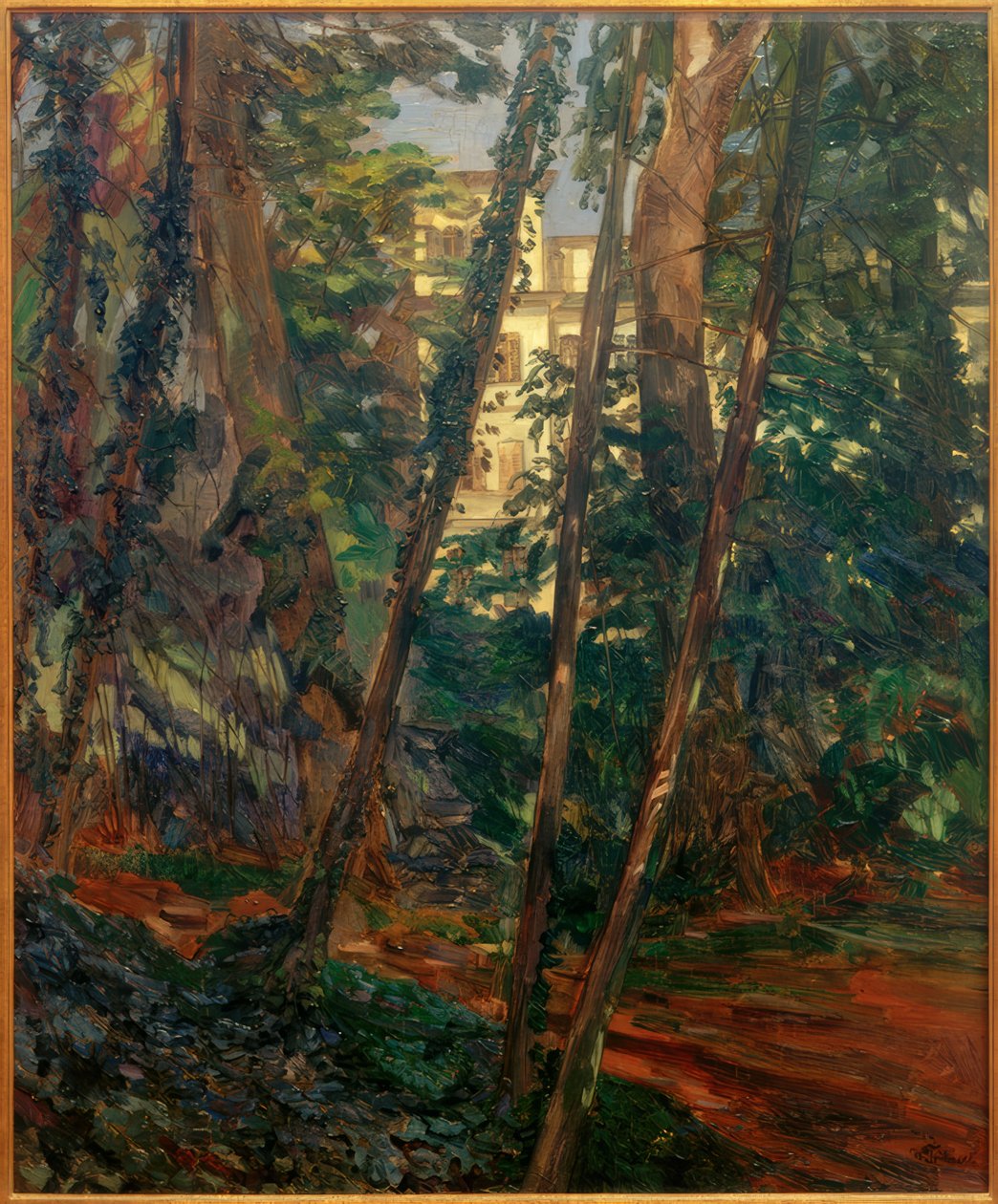 ağaçların arkasında Hemsbach Kalesi by Wilhelm Trübner