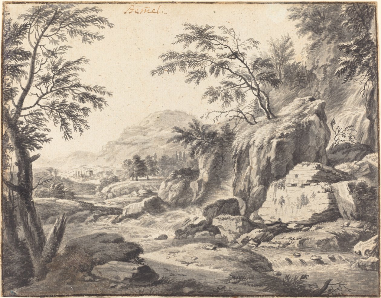 Şelaleli Klasik Manzara by Wilhelm von Bemmel