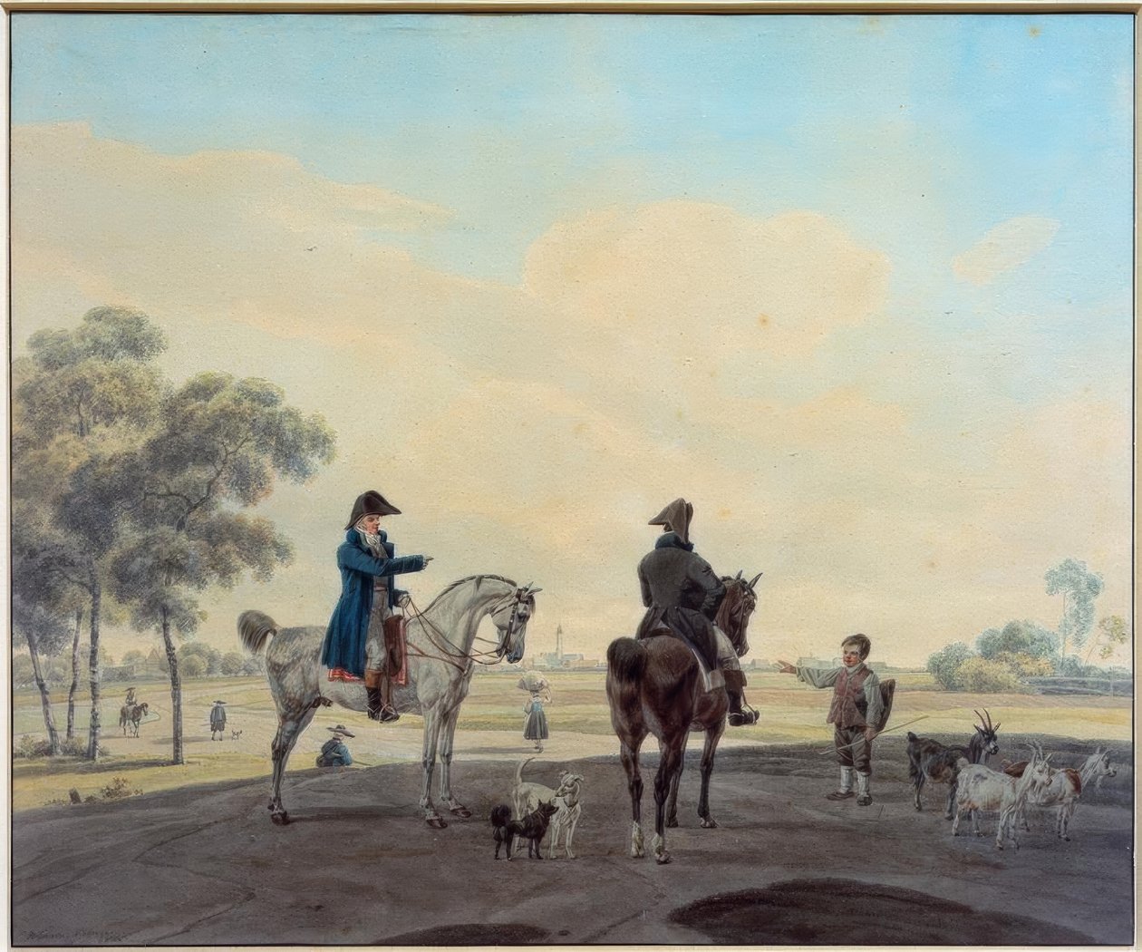 Bir manzara önünde iki binici by Wilhelm von Kobell