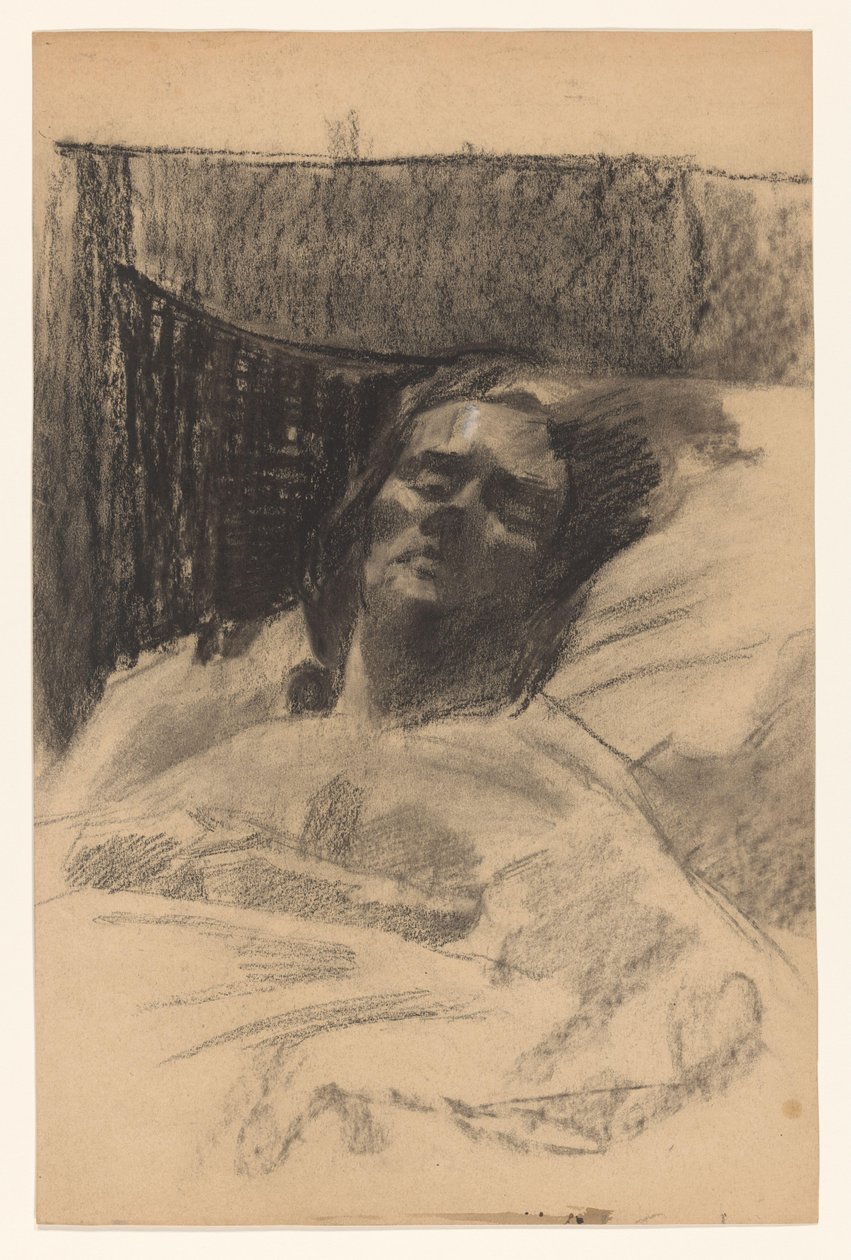 Wilhelmus Johannes Steenhoff'un karısı, yatakta by Wilhelmus Johannes Steenhoff