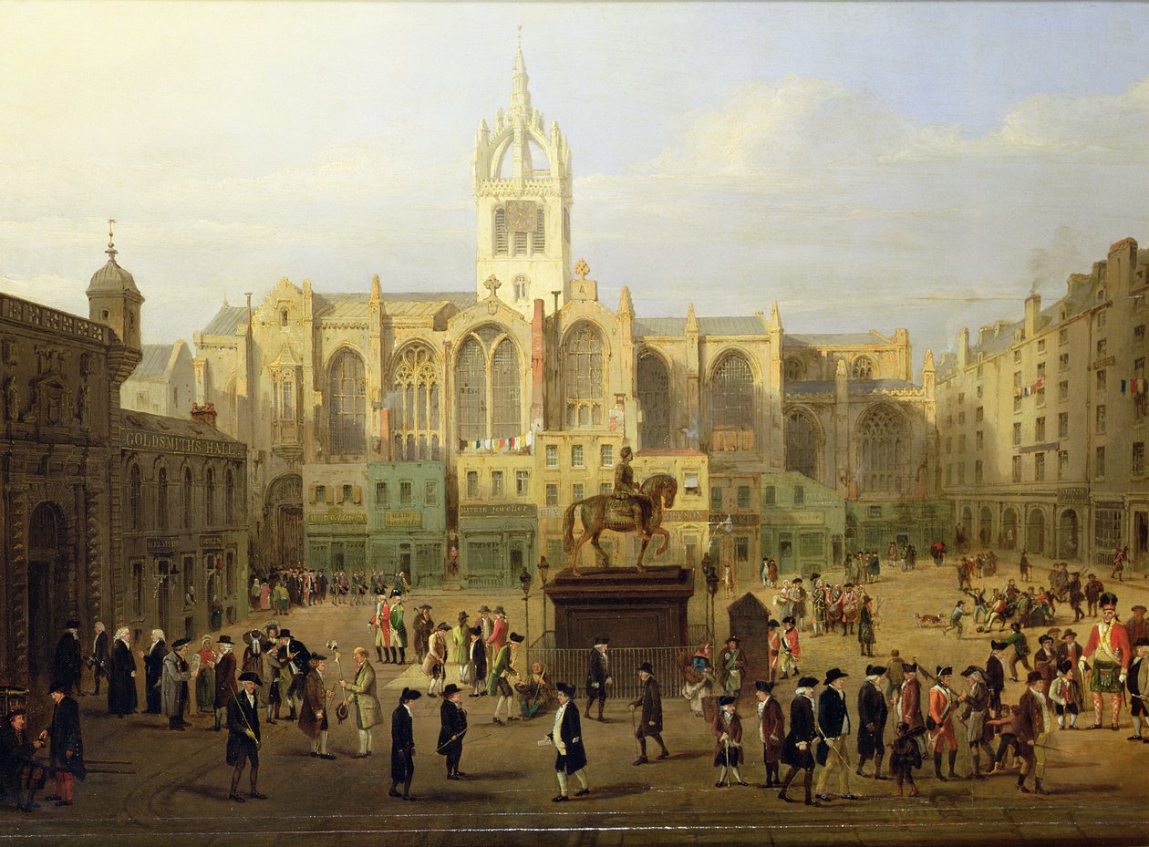 18. Yüzyılın Sonu hakkında Edinburgh Parlamento Kapatma ve Kamu Rakamları by Wilkie, Nasmyth and Stanfield Roberts
