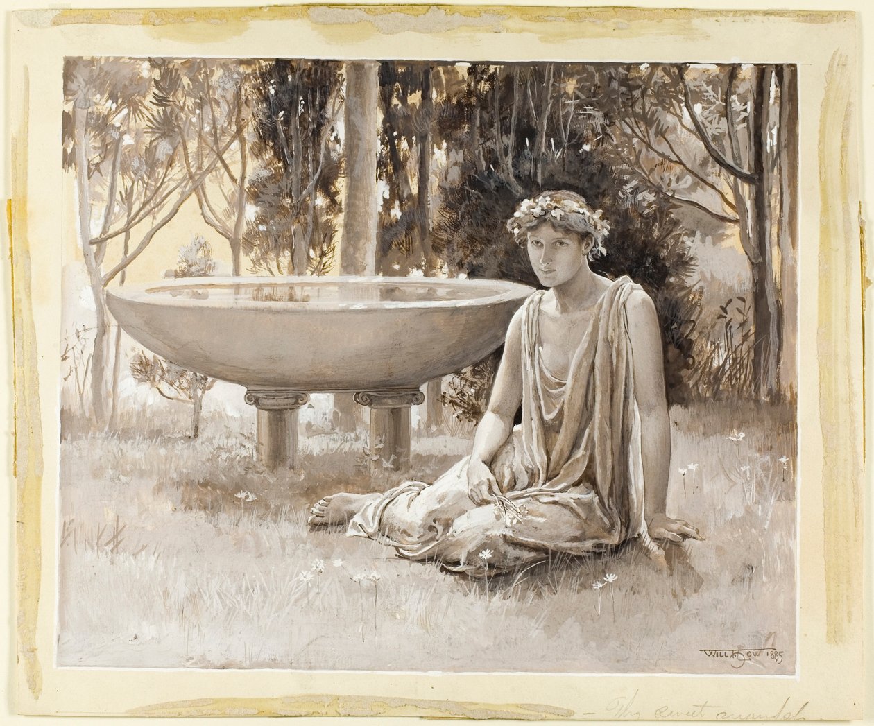 Yeşilin Üzerinde Gülümseyen Korumalı Peri by Will Hicock Low