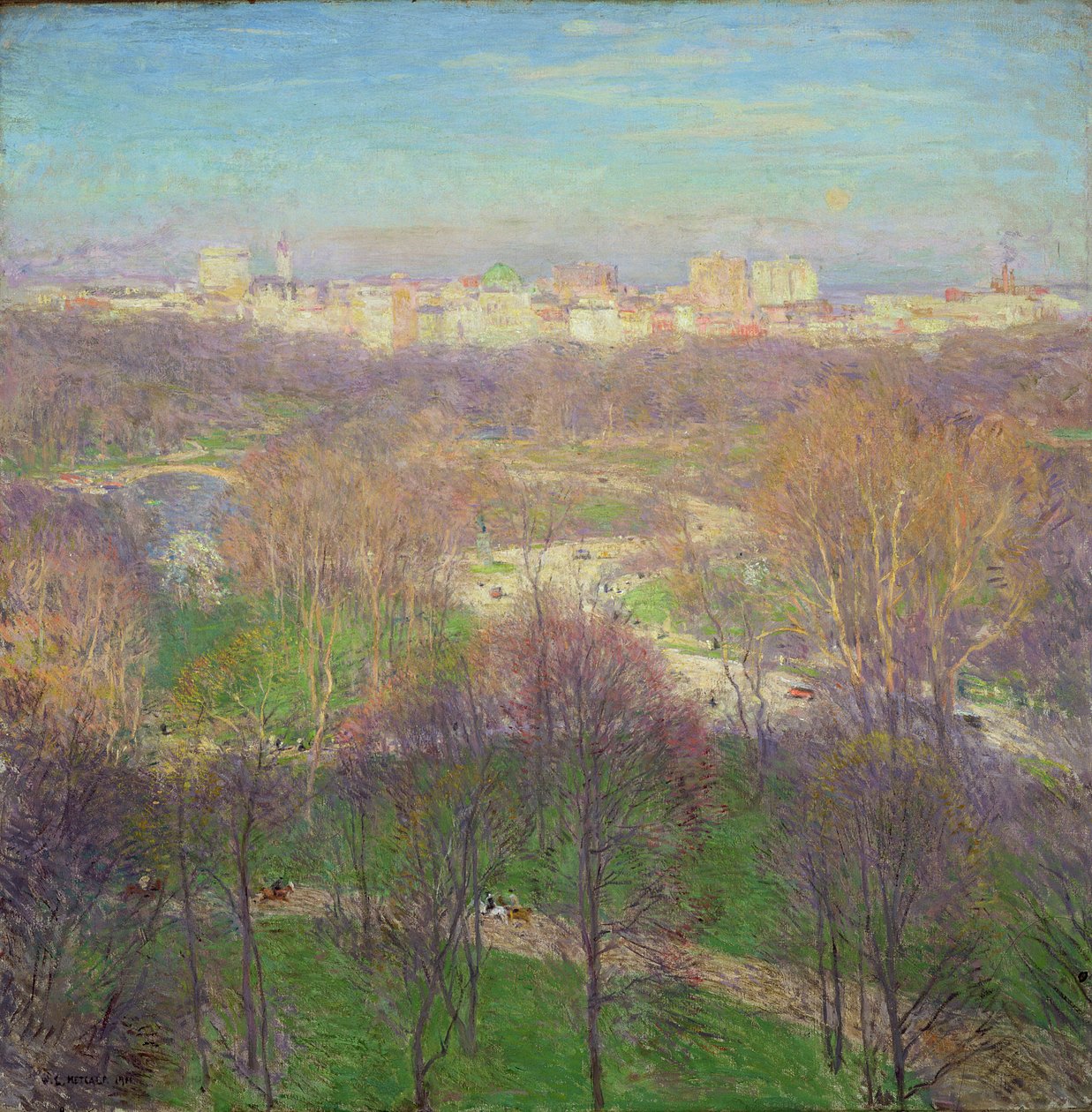 Erken Bahar Öğleden Sonrası, Central Park, 1911 by Willard Leroy Metcalf