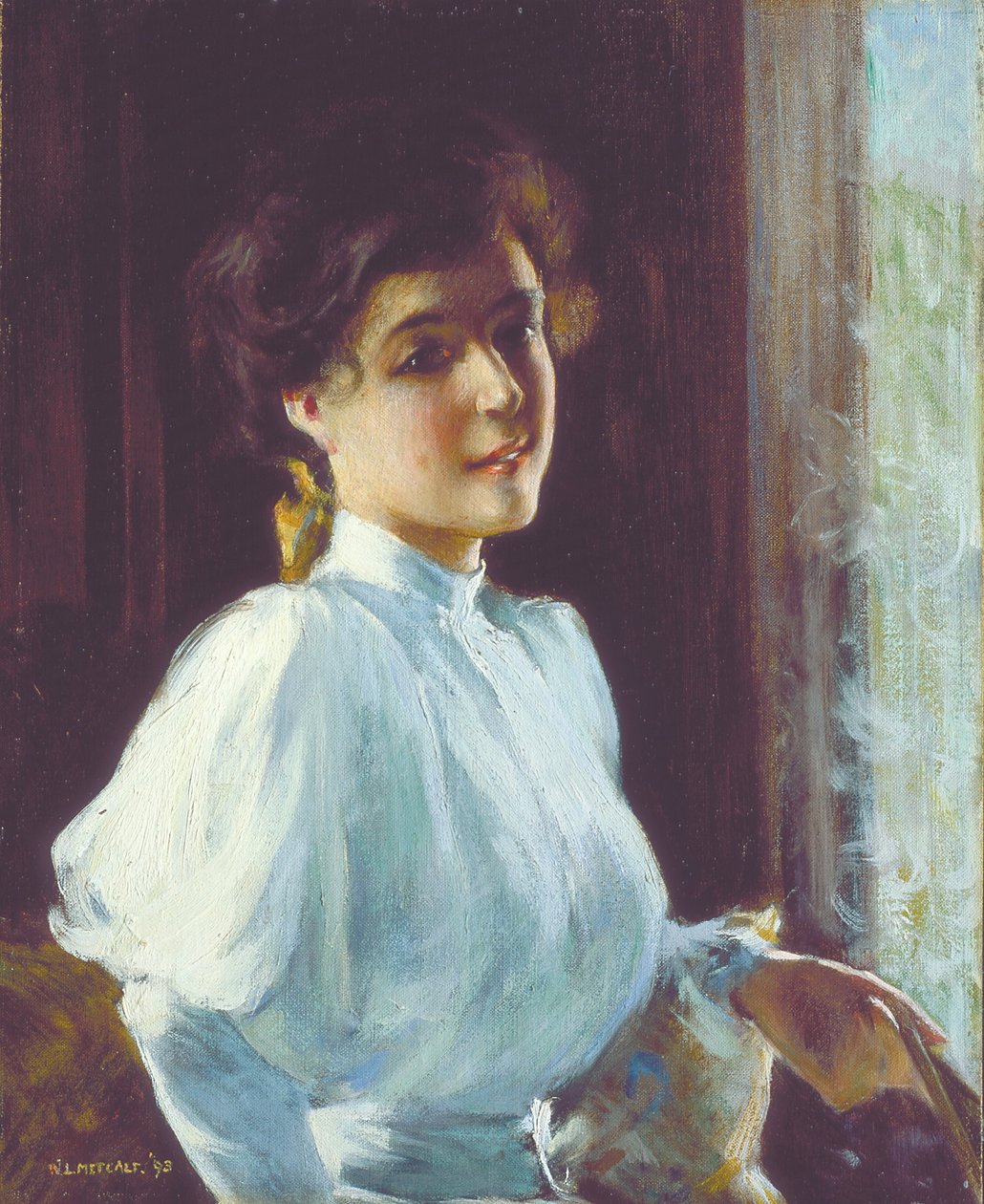 Genç Bir Kadın (tuval üzerine yağlıboya) by Willard Leroy Metcalf