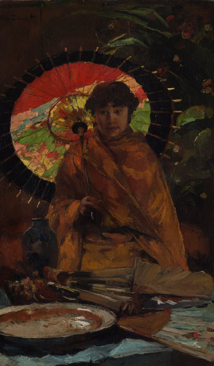 Japon şemsiyeli kız by Willem de Zwart