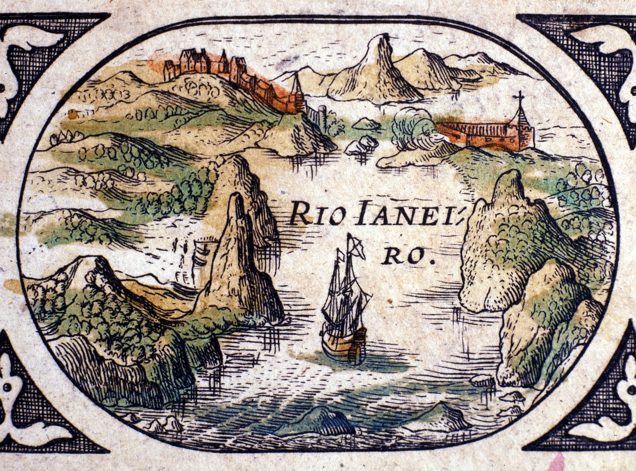 Rio de Janeiro manzarası, Brezilya, 1600 by Willem Janszoon Blaeu