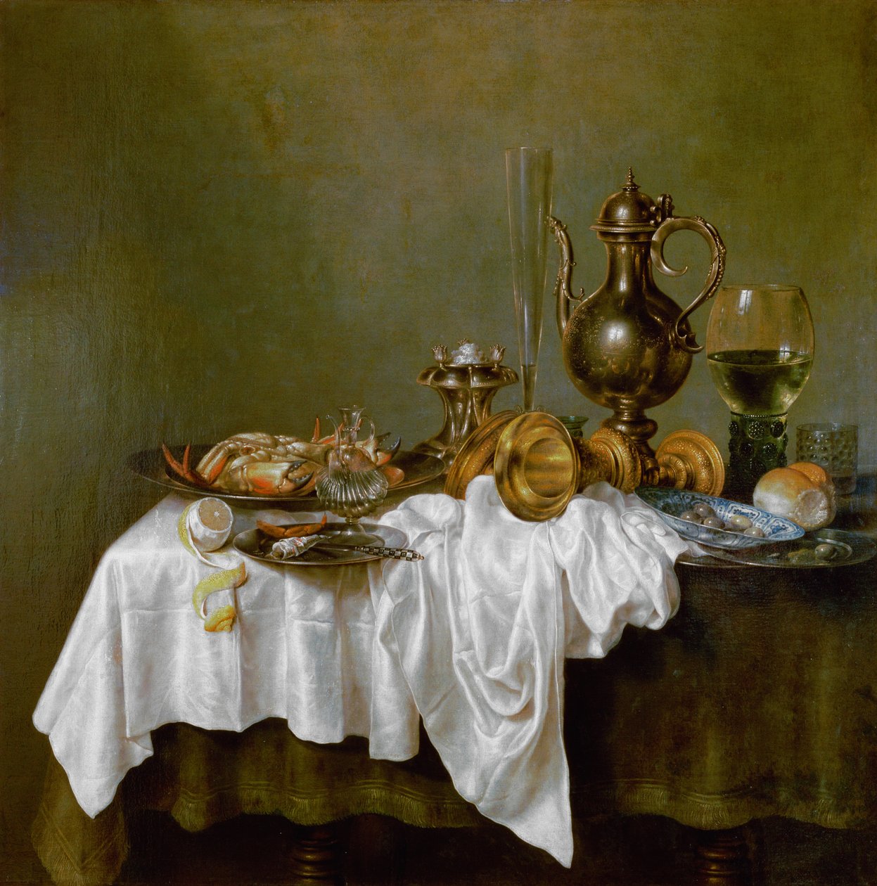yengeç ile kahvaltı natürmort by Willem Claesz. Heda