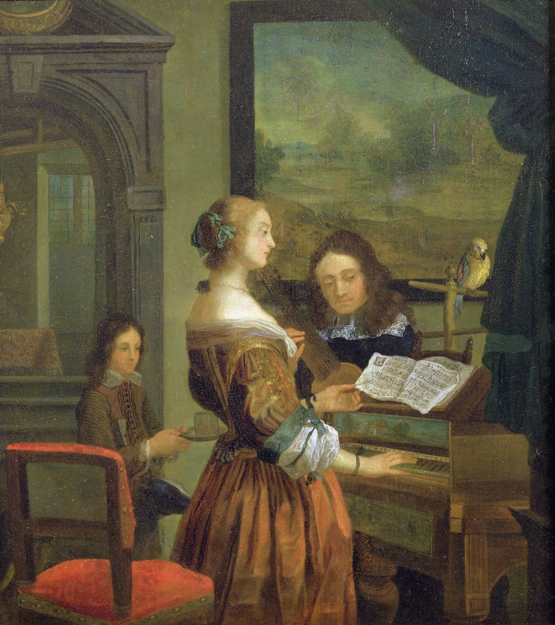 Müzik Dersi (panel) by Willem Van Mieris