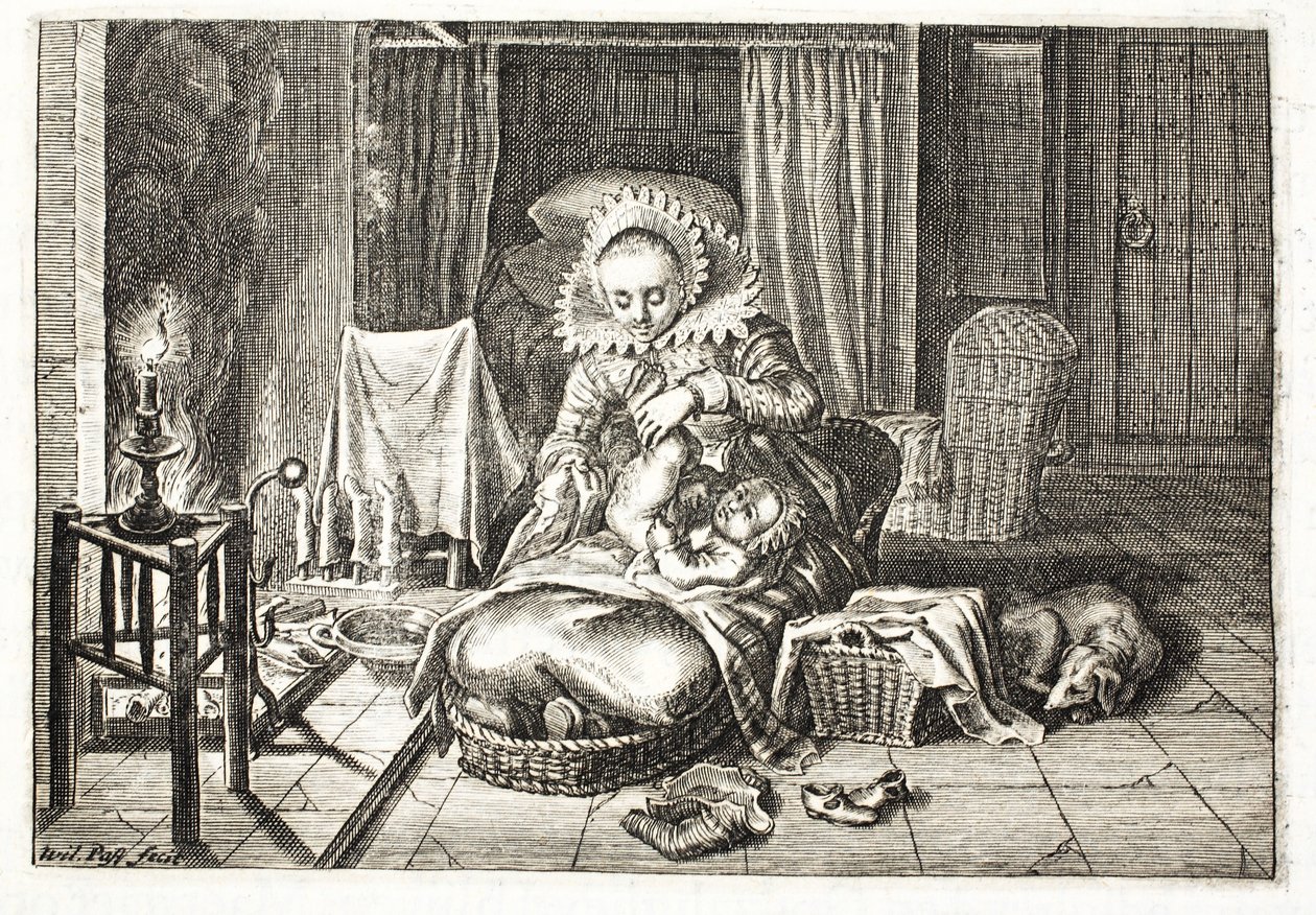 Bir bebeği değiştirme, Johannes de Brune (1589-1658), Jan Jacobs Schipper, Amsterdam, 1661