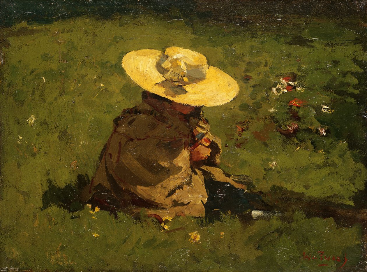 Çimenlerdeki kız, 1895 dolayları (panel) by Willem de Zwart