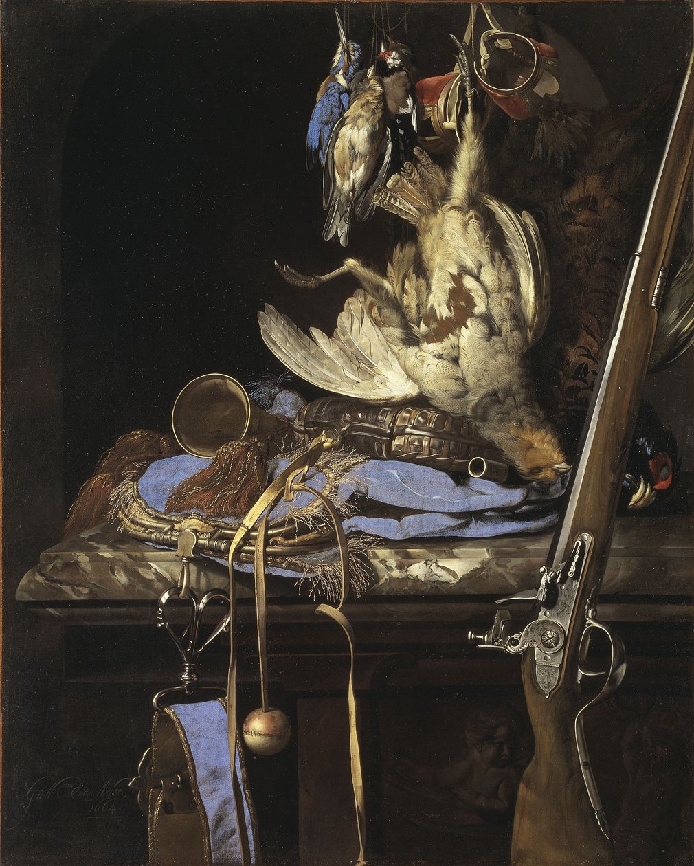 Bir niş içinde av ekipmanları ile oyun by Willem van Aelst