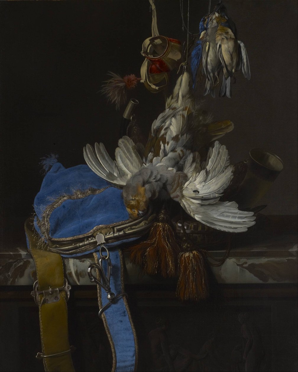 Mermer Kenarda Kadife Çanta ile Natürmort Avı by Willem van Aelst