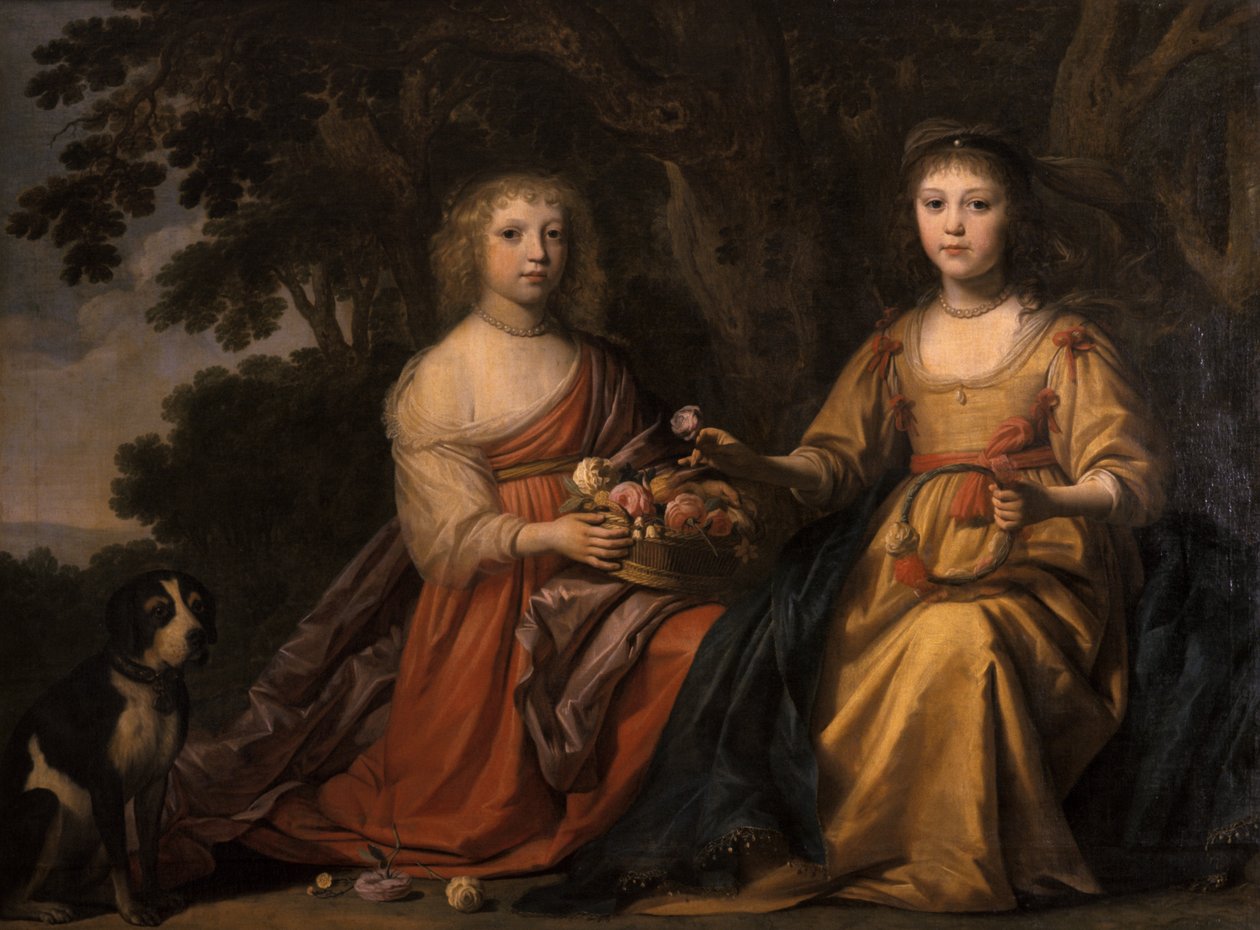 Maria Magdalena ve Charlotta Elisabetha, Nassau Prensesleri by Willem van Honthorst