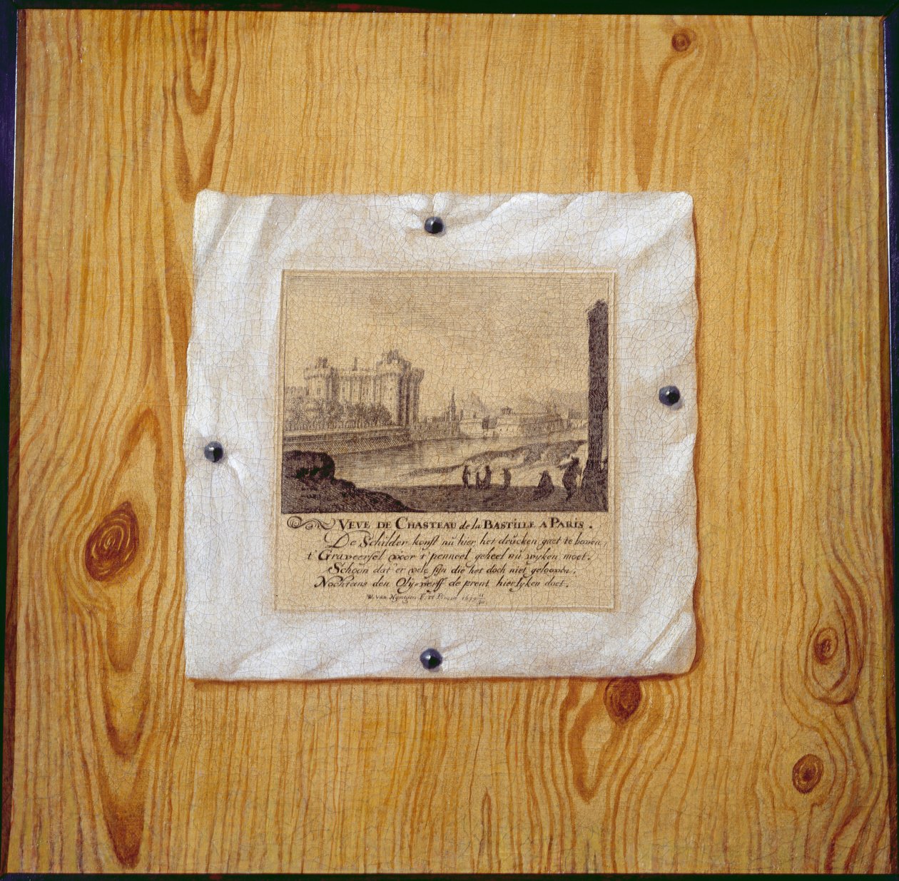 Bir Ahşap Bölmeye Çivilenmiş Bastille, Paris