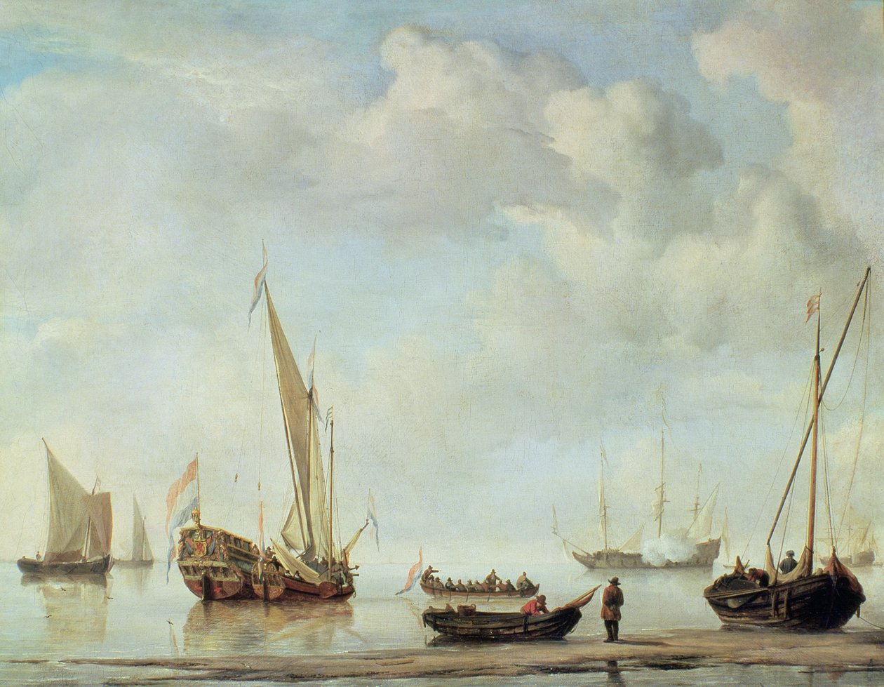 Sakin bir şekilde nakliye by Willem van de Velde