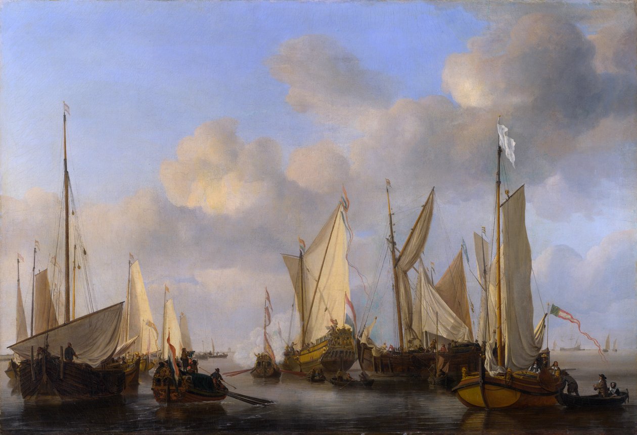 Selamlayan Hollandalı Yat by Willem van de Velde the Younger