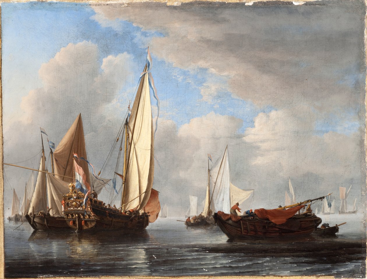 Sakin Bir Yat ve Diğer Gemiler by Willem van de Velde the Younger