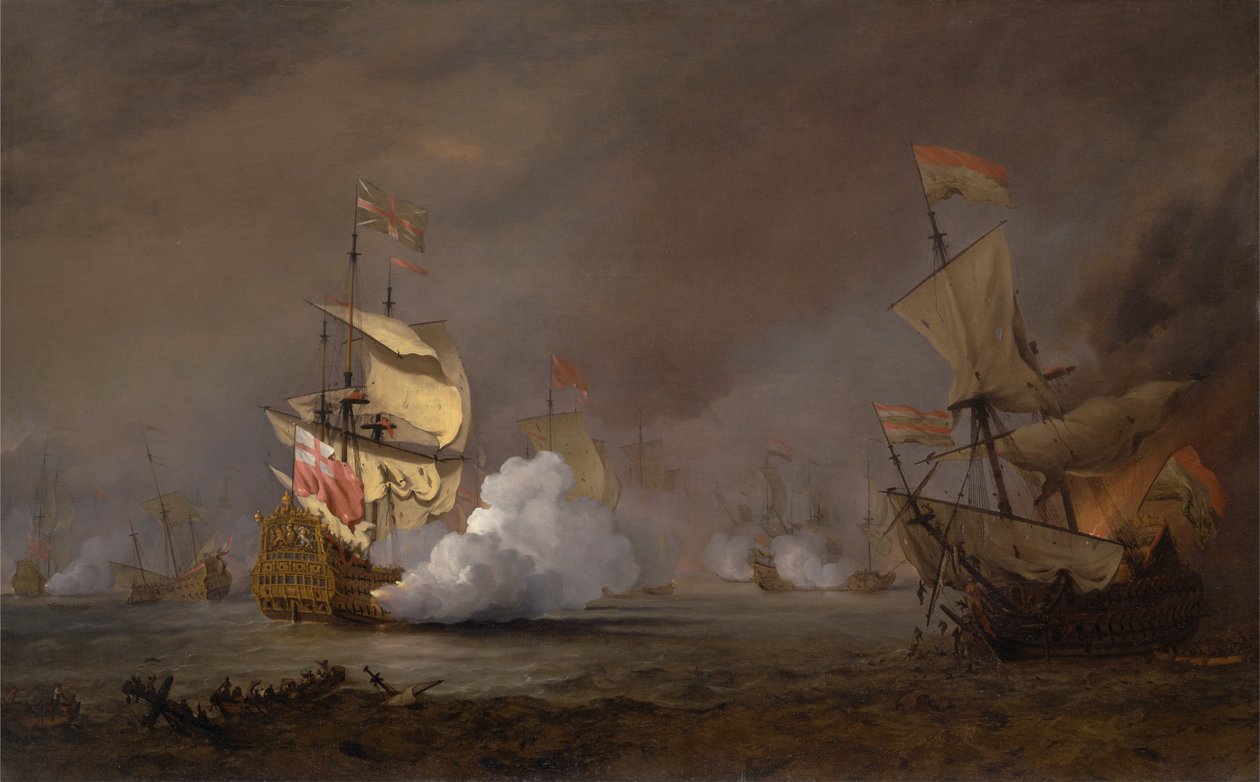 İngiliz-Hollanda Savaşlarının Deniz Savaşı by Willem van de Velde the Younger