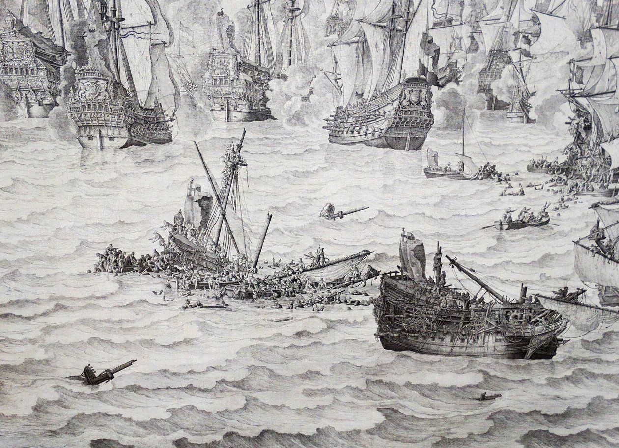Terheide Savaşı by Willem van de Velde the Elder