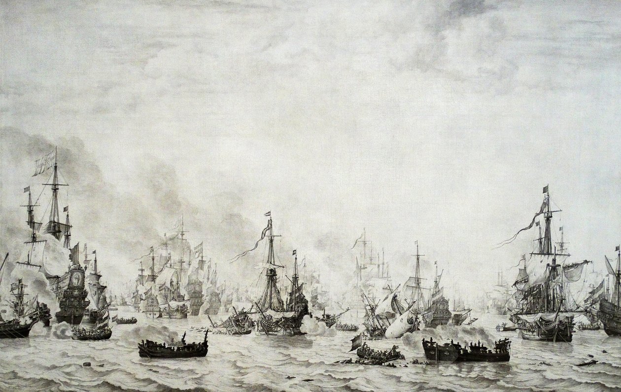 Downs Savaşı by Willem van de Velde the Elder