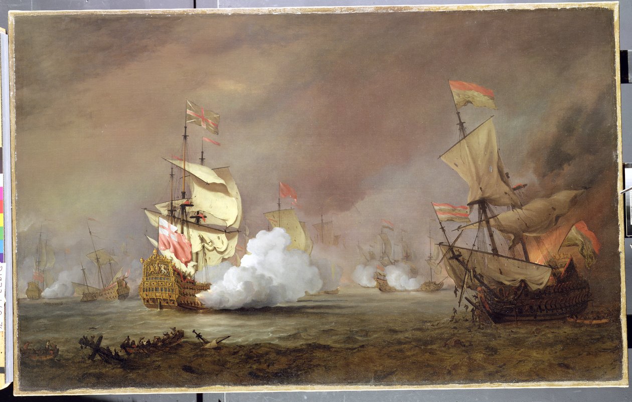 İngiliz-Hollanda Savaşları Deniz Savaşı, c.1700 by Willem van de Velde the Younger