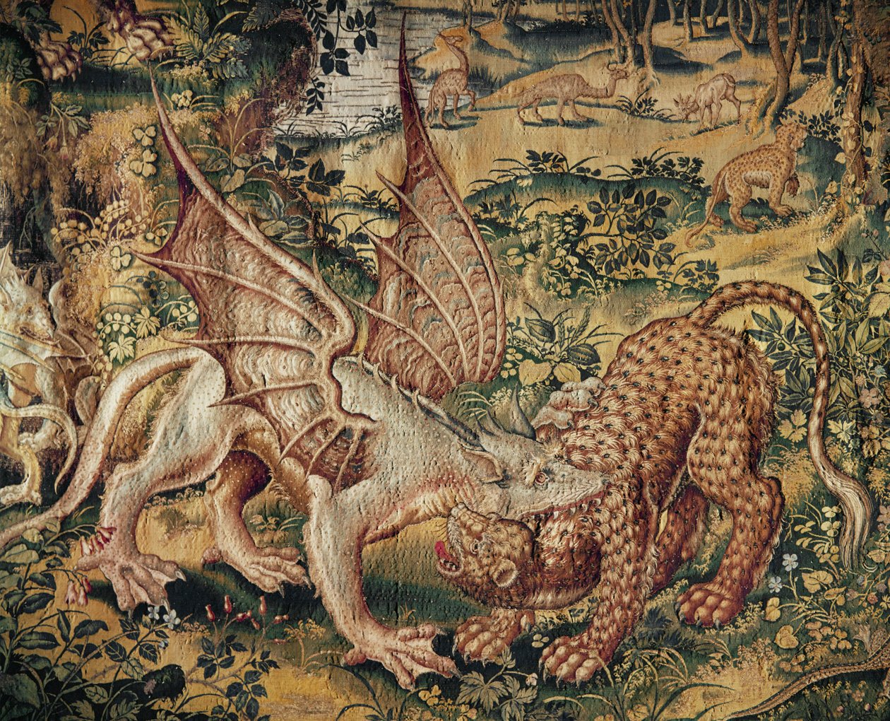 Griffin ve panter dövüşü (goblen) by Willem (after) Tons