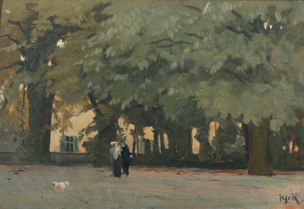Bir karede bir çift (panelde yağ) by Willem Adriaan van Konijnenburg