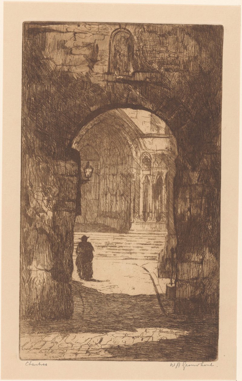 Chartres (nesne üzerindeki orijinal başlık) by Willem Adrianus Grondhout (signed by artist)