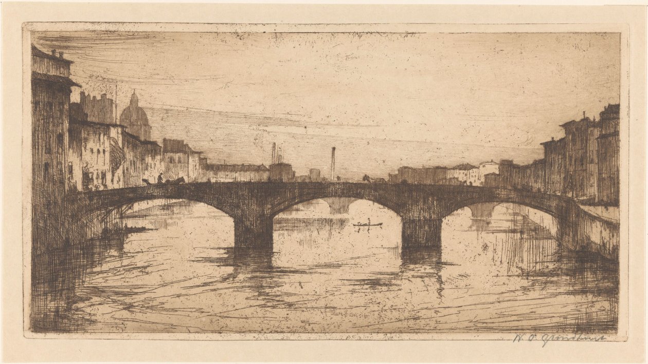 Firenze (orijinal başlık) by Willem Adrianus Grondhout (signed by artist)