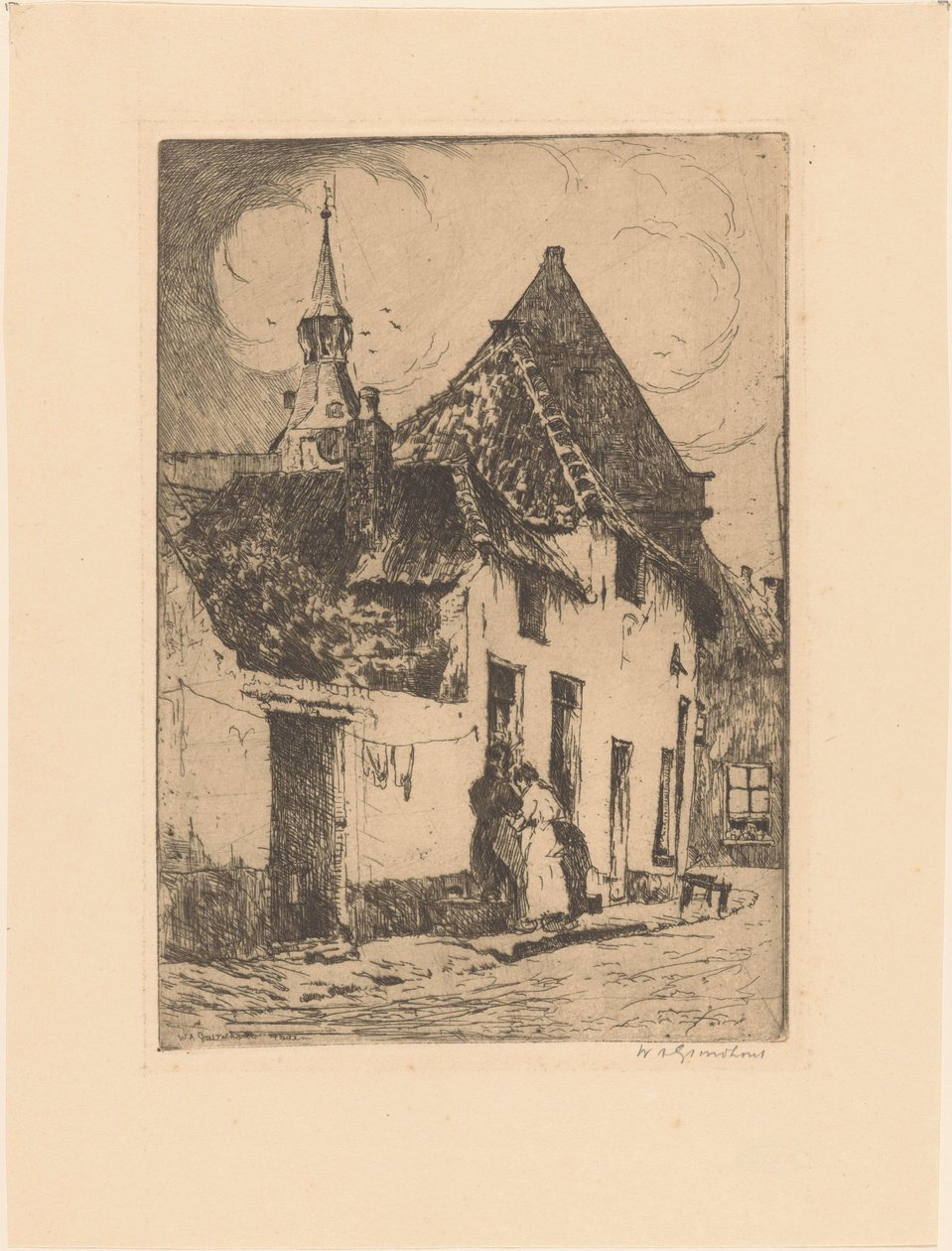 Hattem (nesne üzerindeki orijinal başlık) by Willem Adrianus Grondhout (signed by artist)