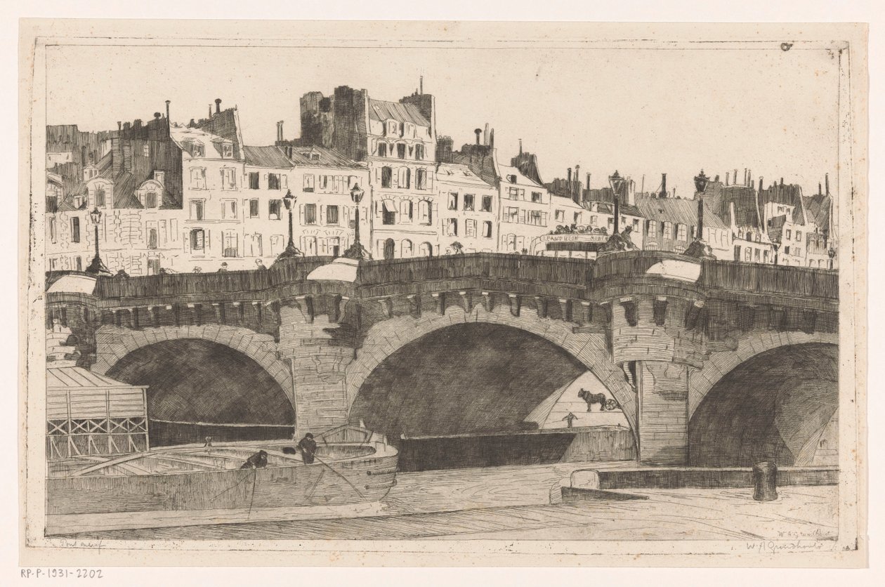 Pont Neuf (nesne üzerindeki orijinal başlık) by Willem Adrianus Grondhout (signed by artist)