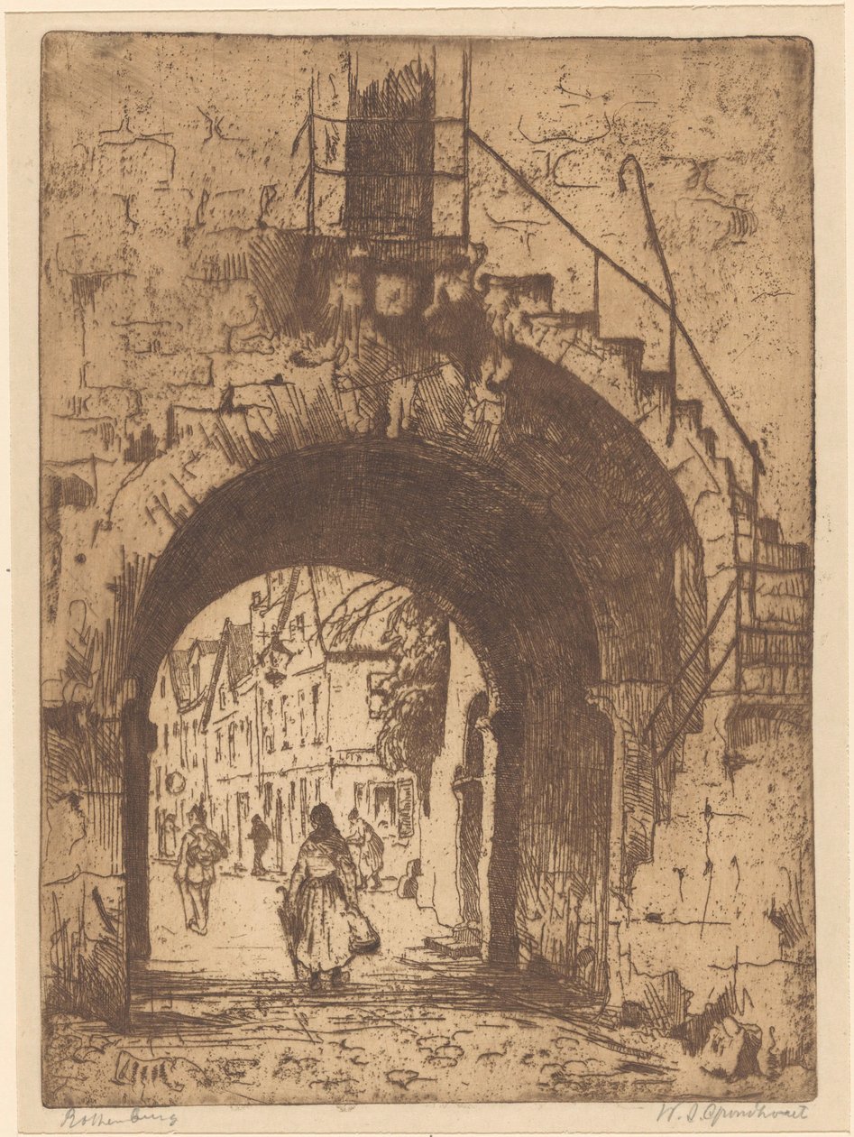 Rothenburg (nesne üzerindeki orijinal başlık) by Willem Adrianus Grondhout (signed by artist)
