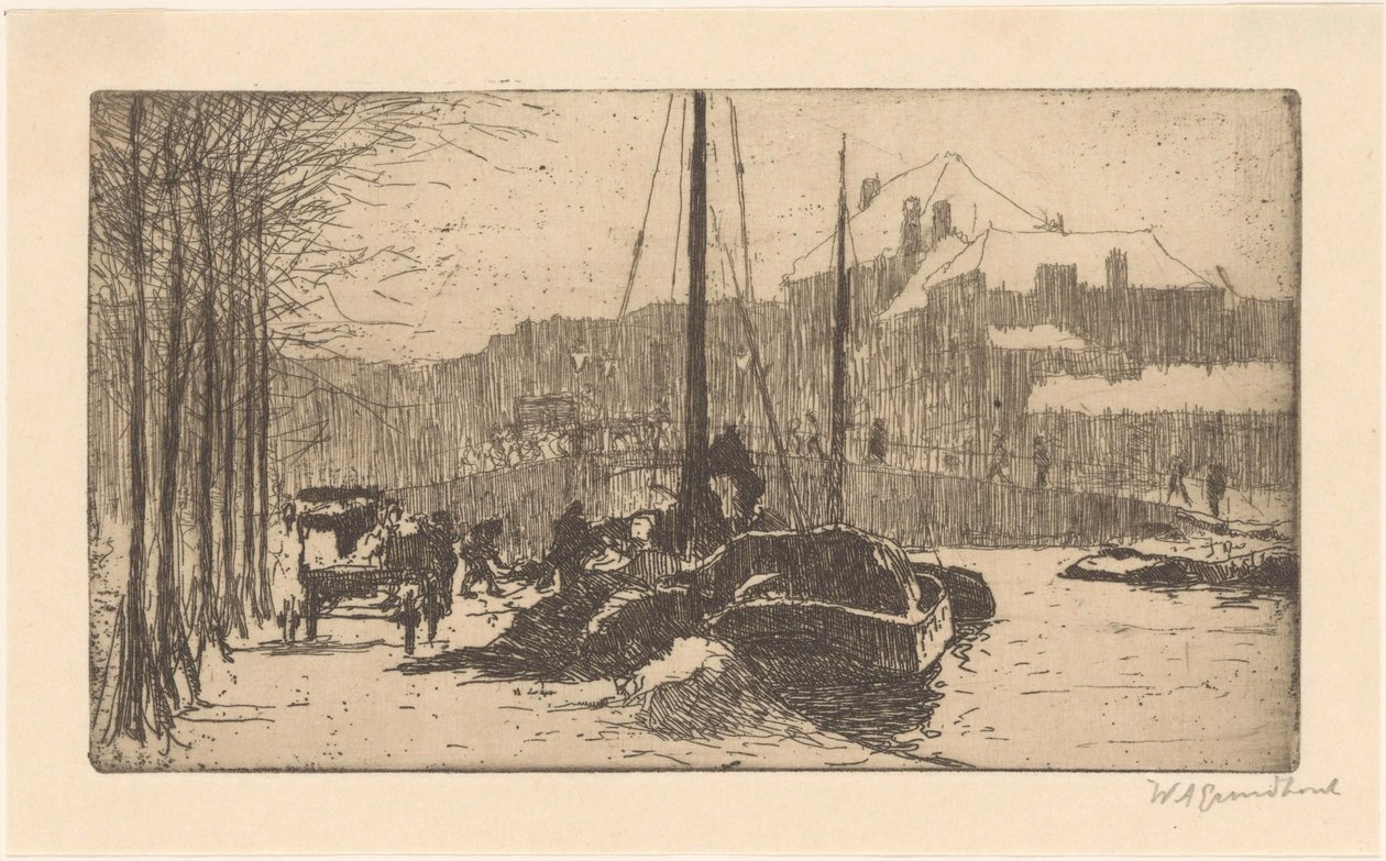 Şehirde Kar (orijinal başlık) by Willem Adrianus Grondhout (signed by artist)
