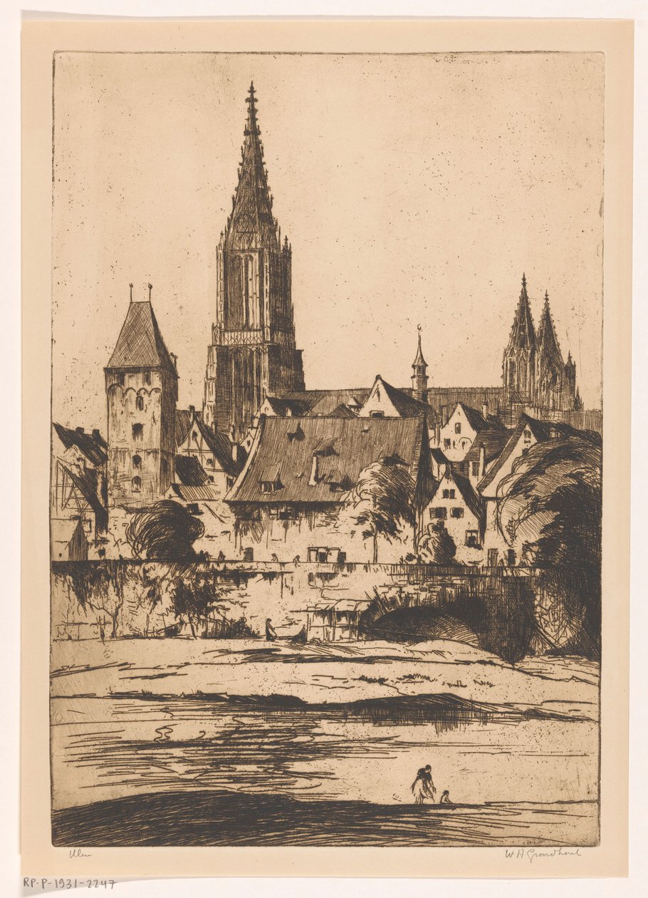 Ulm (nesne üzerindeki orijinal başlık) by Willem Adrianus Grondhout (signed by artist)