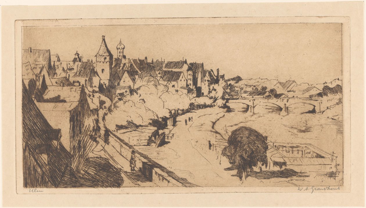 Ulm (nesne üzerindeki orijinal başlık) by Willem Adrianus Grondhout (signed by artist)