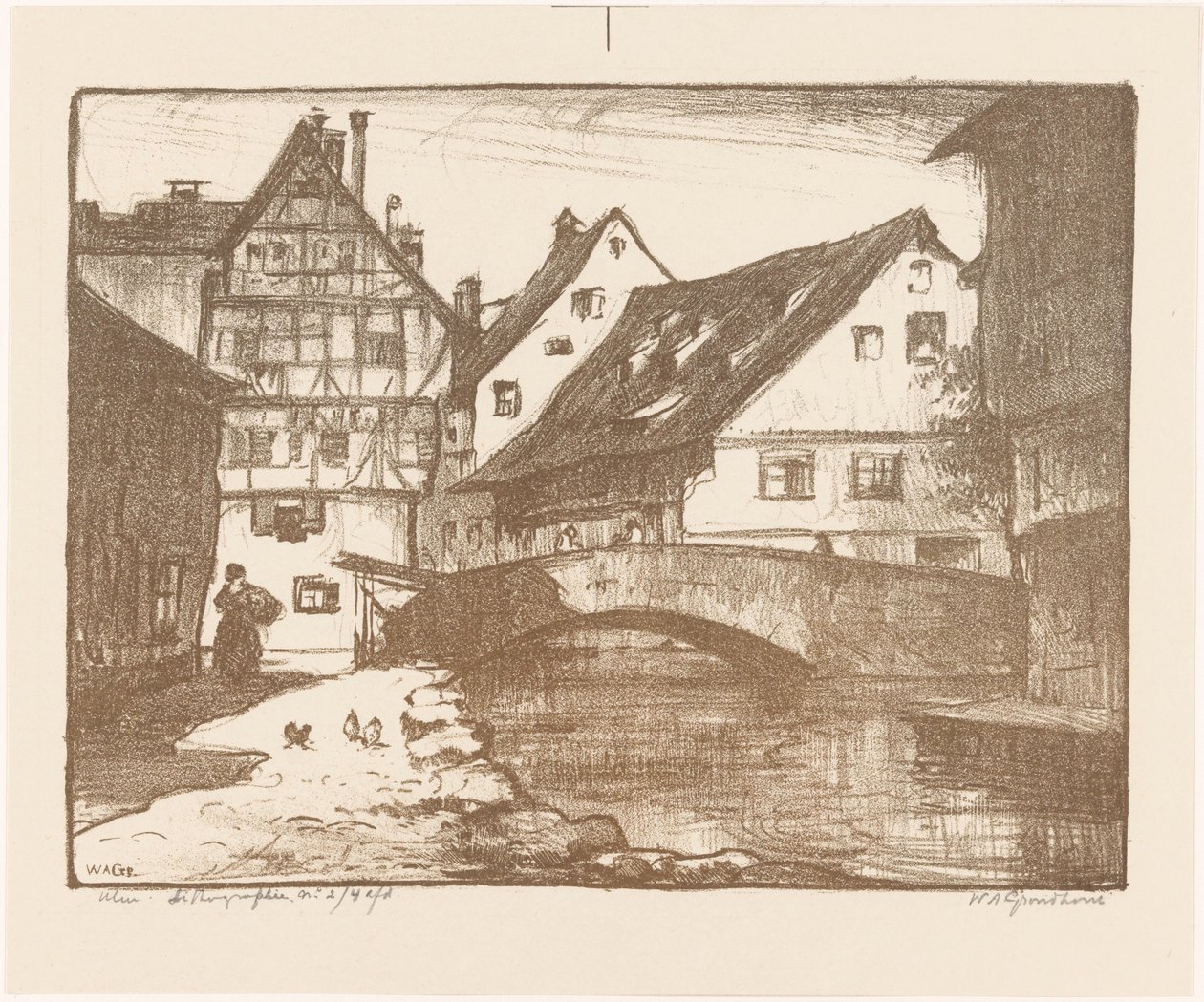 Ulm (nesne üzerindeki orijinal başlık) by Willem Adrianus Grondhout (signed by artist)