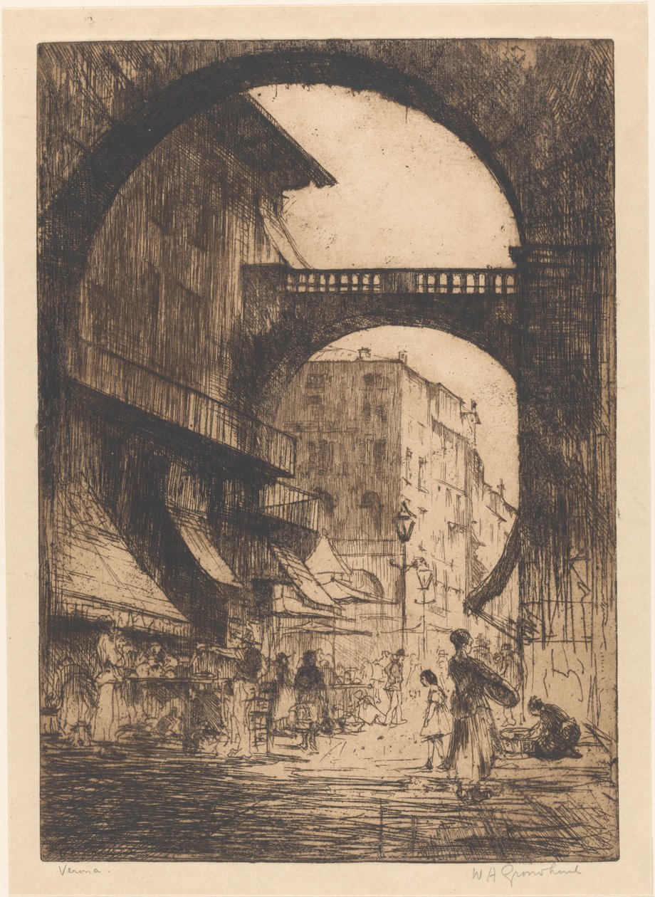 Verona (nesne üzerindeki orijinal başlık) by Willem Adrianus Grondhout (signed by artist)