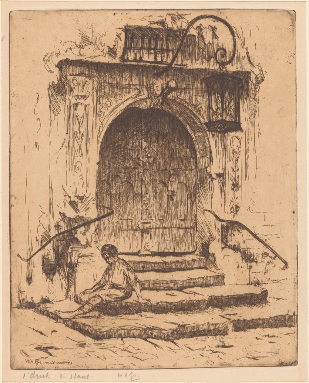 Rothenburg ob der Tauber'deki belediye binasının kapısı by Willem Adrianus Grondhout