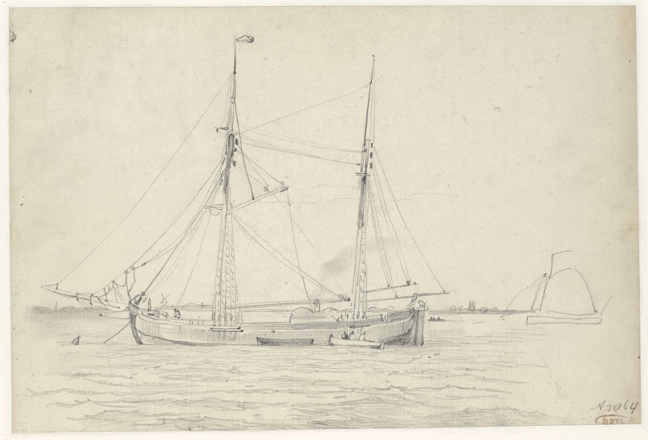 Su üzerinde gemi by Willem Anthonie van Deventer