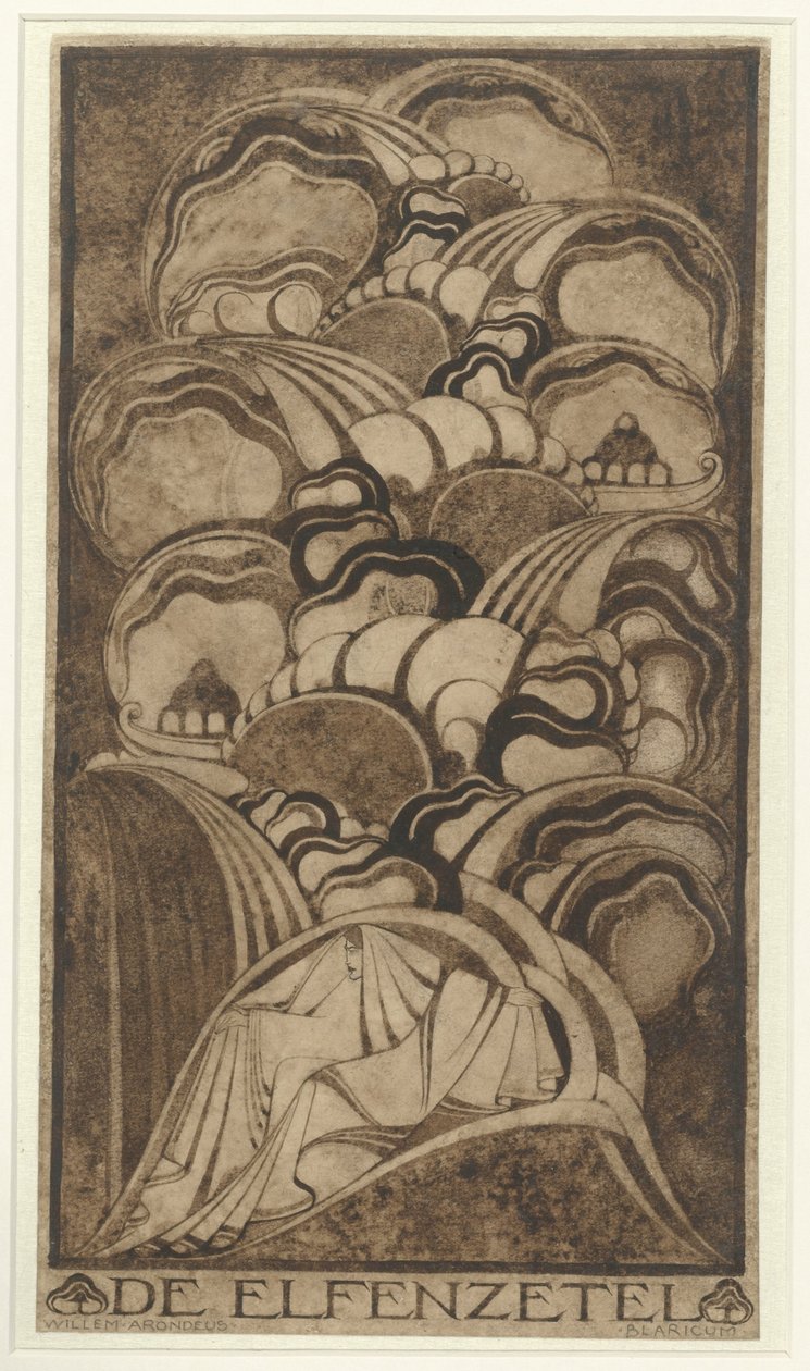 De Elfenzetel (nesne üzerindeki orijinal başlık) by Willem Arondéus (signed by artist)