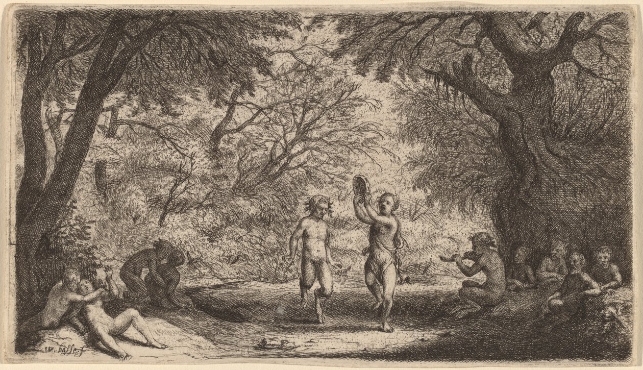 Merkezde Dans Eden Çiftle Bacchanal. by Willem Basse