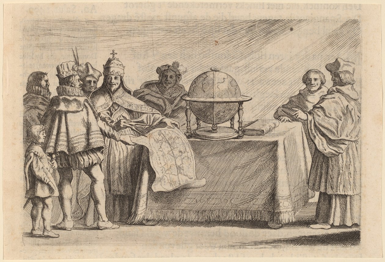 Dünyanın İspanya ve Portekiz Arasında Bölünmesi by Willem Basse