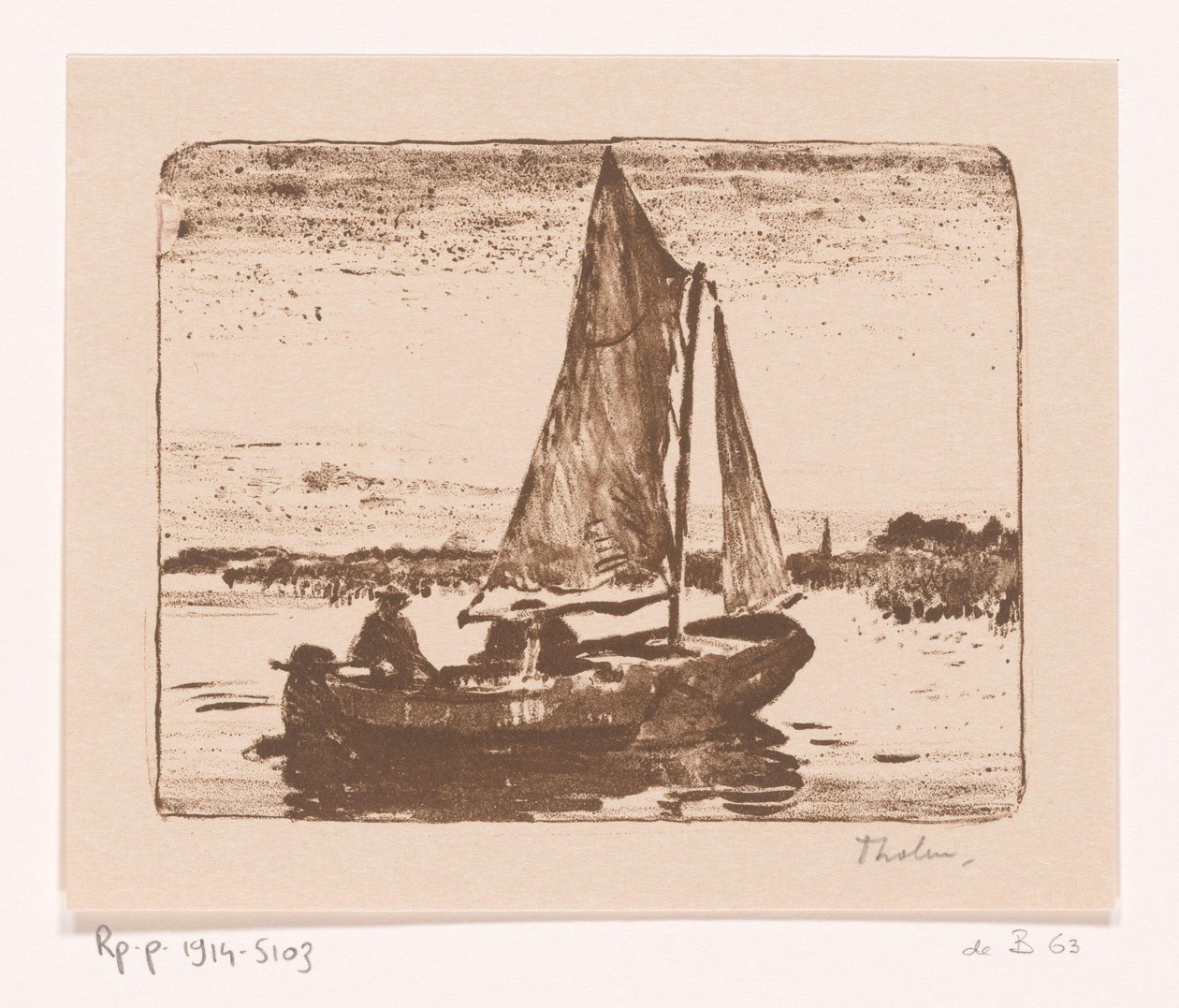Yelkenli adam Tekne (orijinal başlık) by Willem Bastiaan Tholen (signed by artist)