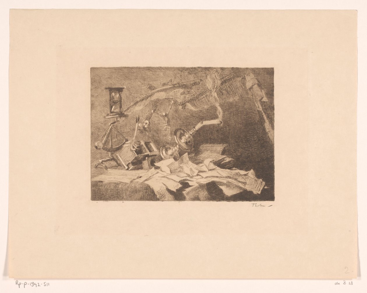 Düşen ve kırılan nesnelerle natürmort Bitiş (orijinal başlık) by Willem Bastiaan Tholen (signed by artist)