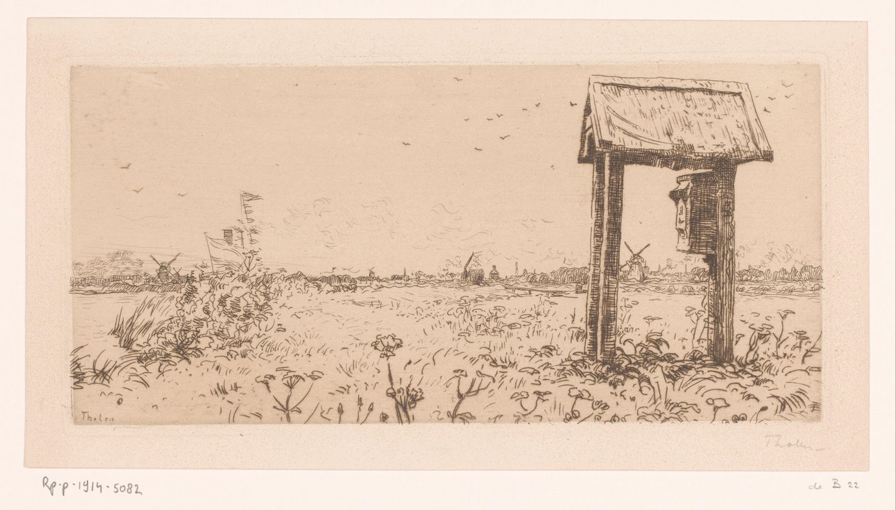 Posta kutusu ile Kaag'daki meralar Letterbox, Kaag (orijinal başlık) by Willem Bastiaan Tholen (signed by artist)